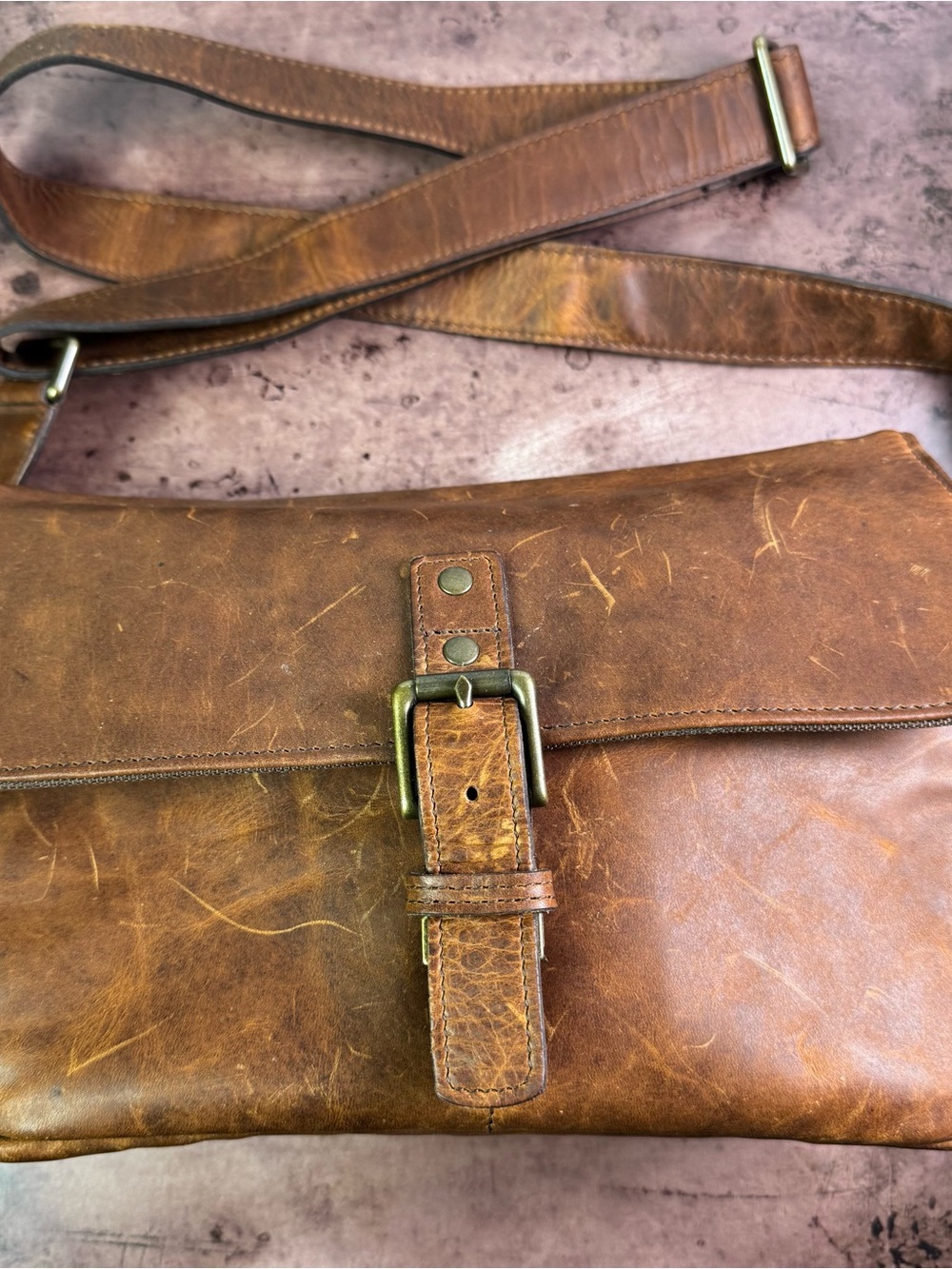 ONA The Bowery Leather Camera Bag Messenger Cognac